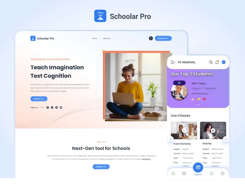 Schoolar Pro website preview